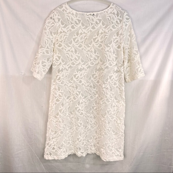 Maje Womens White Embroidered Shift Sun Dress Unlined White Size 2/ US S Bridal - Picture 4 of 10
